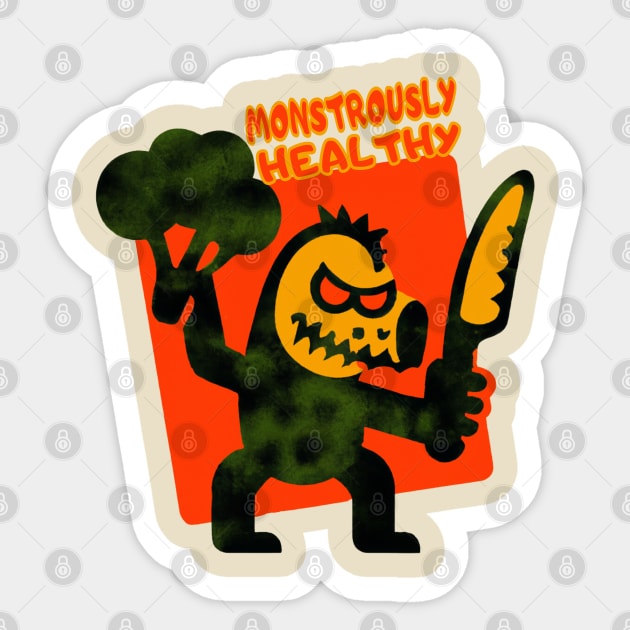 Broccoli monster Sticker by Ilustradamus